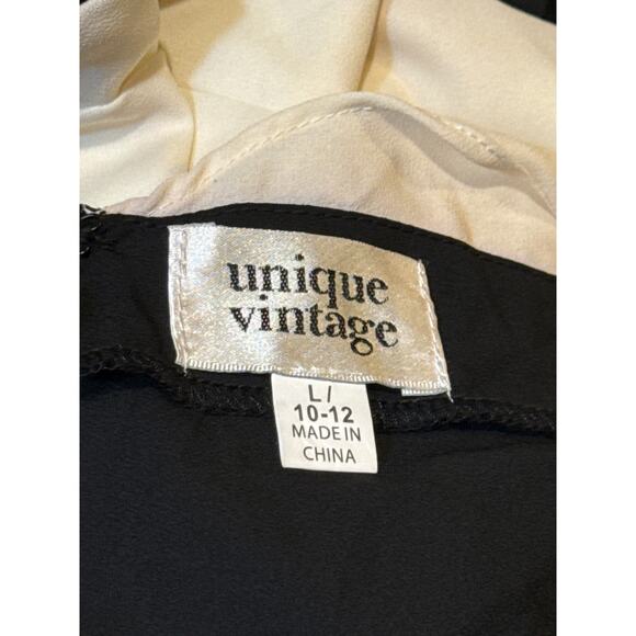 Unique Vintage 1920s Black & Cream Wilshire Flapper Day Dress L 10 12 NWOT - Picture 6 of 6
